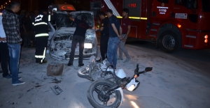 Otomobil ile motosiklet çarpıştı: 1 yaralı